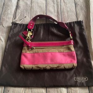Coach signature stripe small shoulder bag